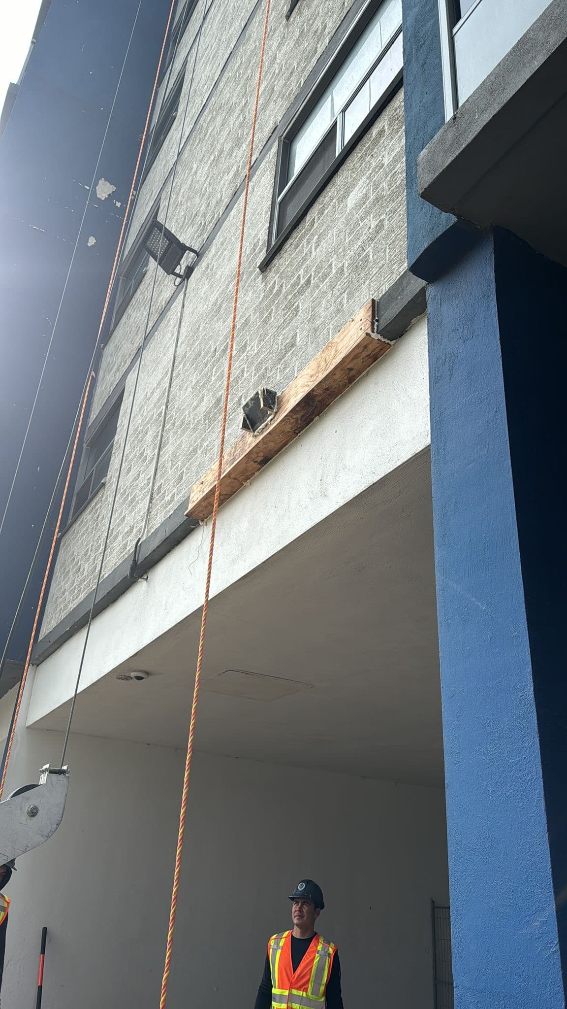 Construction worker on facade