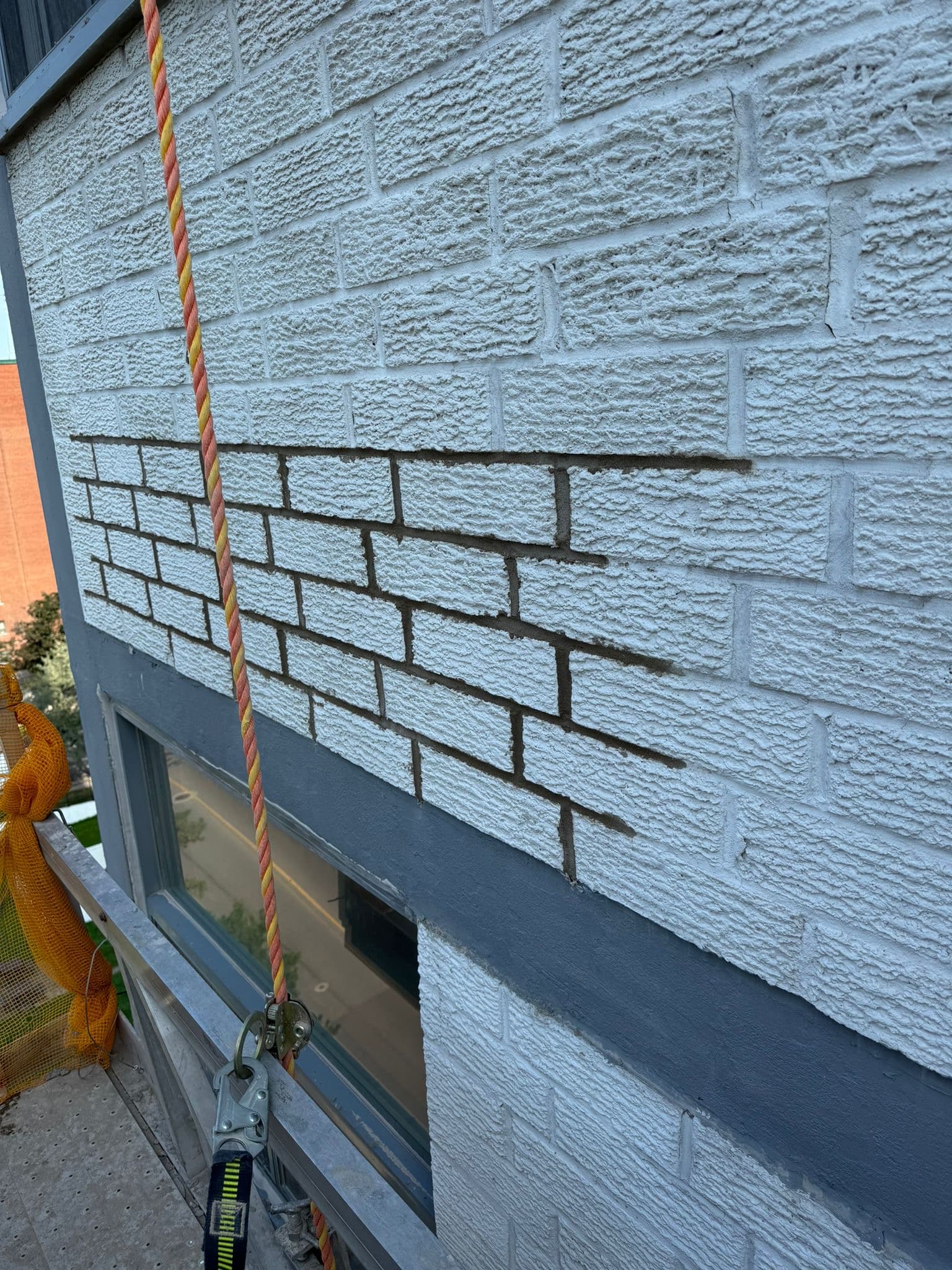 White mortar repointing